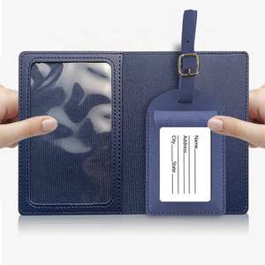 Ensemble de couverture de passeport et d'étiquette de bagage en cuir PU de haute qualité, style vintage, cadeaux de voyage pour femmes, motif lettres, étiquette de valise - Product Image 5