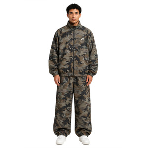 Custom Woodland <b>Camo</b> Men Tracksuit Set Lightweight Zip Up Windbreaker <b>Jacket</b> Loose Jogger Pants Streetwear Wholesale OEM Hoodies - Product Image 6