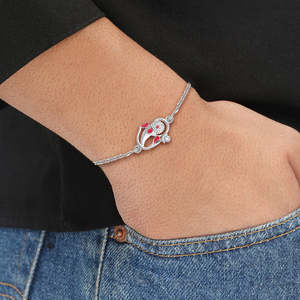 Sacred Ganesh Ji CZ Rhodium-Plated Minimalist Unisex Bezel Setting <b>Bracelet</b> Brother <b>Sister</b> Rakhi Thread - Product Image 5