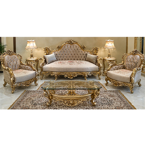 Comfortable Modern Durable Fully Carved Teak Wood Sofa Set for Living Room with Customized Color and Size Sydney - Product Image 1