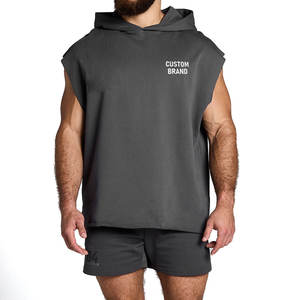 Camisetas sin mangas con capucha para hombre, para entrenamiento, culturismo, deportivas, estilo stringer, con corte muscular, sudaderas sin mangas para gimnasio - Product Image 1