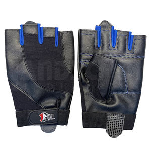 Gants de musculation professionnels bleus et noirs avec rembourrage amélioré de la paume |   Poignée antidérapante de qualité supérieure pour un équipement de musculation ultime - Product Image 1