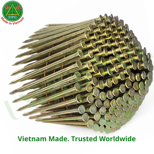 Clous en spirale 2,87x70mm avec revêtement jaune pour pistolet à air comprimé, tige lisse, fabriqués en usine au Vietnam |   Clavo en rouleau - Product Image 6