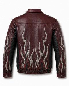 Premium <b>Men</b> Genuine <b>Leather</b> Motorcycle <b>Jacket</b> Custom Biker Coat OEM ODM Wholesale Supplier - Product Image 3