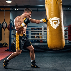 Sac de frappe jaune en PU pour entraînement de boxe, durable, rempli de sable, pour usage en salle de sport adulte - Product Image 3
