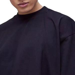 T-shirt oversize tendance pour homme, logo personnalisé, 100 % coton épais 300 g/m², col rond, manches courtes, séchage rapide, style épaules tombantes - Product Image 2
