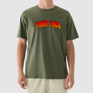 T-shirt Homme Oversize en Coton Lourd de Haute Qualité, Épaules Tombantes, Style Streetwear, Logo Imprimé Classique, Design Vierge Personnalisable - Product Image 1