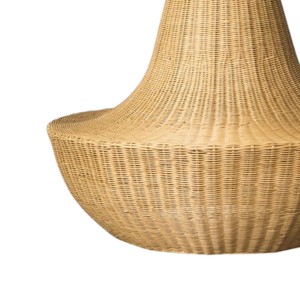 Organic Woven Rattan Lampshade Smooth Contour Pendant <b>Light</b> Fixture Retro Hanging <b>Ceiling</b> Lamp for <b>Office</b> Study - Product Image 5