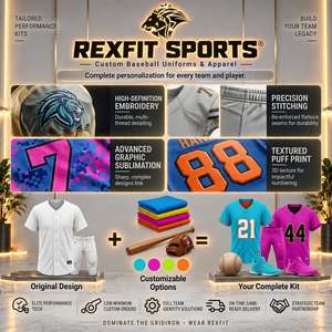 Conjunto de Uniforme de Béisbol para Hombres, Jóvenes y Adultos con Material Transpirable, Colores Personalizados del Equipo, Jersey con Botones y Pantalones a Juego con Costuras - Product Image 5