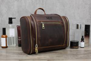 Vintage Genuine Leather <b>Toiletry</b> <b>Bag</b> Mens Dopp Kit Travel Wash <b>Bag</b> <b>Large</b> Shaving Kit Pouch Wholesale Supplier TYG-0130 - Product Image 2