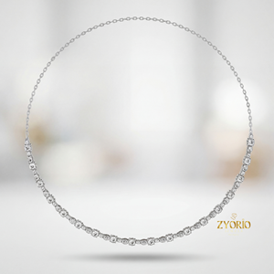 Collar de cadena de tenis con moissanita de corte redondo, plata de ley 925 chapada en oro, collar de tenis con diamantes para mujer y hombre, joyería de lujo - Product Image 6