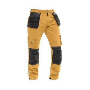 Men's Yellow Hi Visibility Reflective CE Certified Polyester <b>Work</b> Pants Black Reinforced Knees Pockets Abrasion Resistant <b>Cargo</b> - Product Image 1