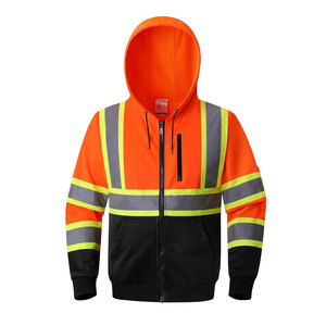 Vêtements de sécurité pour hommes en polaire polyester avec doublure en polyester, vêtements de sécurité haute visibilité, sweats à capuche imperméables en polyester - Product Image 3