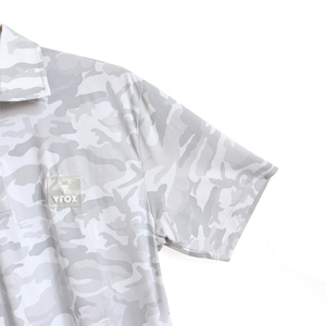 Camiseta Personalizable para Actividades al Aire Libre, Transpirable, de Secado Rápido, Color Gris Claro, Camuflaje, Cuello Camisero, Antiarrugas, Manga Corta - Product Image 4