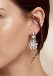 Pendientes de Diamantes Cultivados en Laboratorio de 3.99 Ct, Corte Ovalado, Claridad VVS VS, Oro Sólido de 9K, Colgantes para Boda, Fiesta, a la Moda - Product Image 1