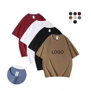 T-shirt en polyester/coton tricoté, style hip-hop, respirant, séchage rapide, personnalisable OEM, épaules tombantes, manches courtes, tendance et stylé - Product Image 1