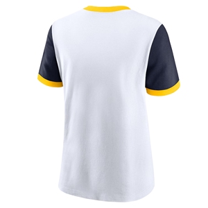 T-shirts blancs des Michigan Wolverines avec bordure contrastée, col rond, coupe classique, en coton, style jersey décontracté - Product Image 4