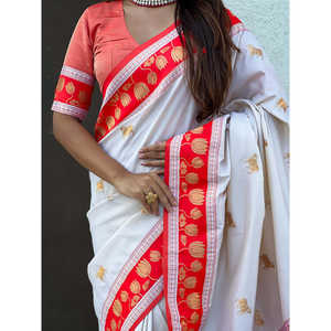 ผ้าไหมพิชไวเนื้อนุ่มแบบดั้งเดิม ทอแบบซารี สำหรับเสื้อผ้าอินเดียและปากีสถาน น้ำหนัก 600 กรัม - Product Image 2