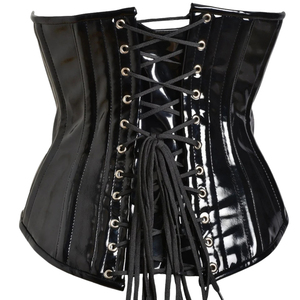 Corset en cuir PU noir avec boucles argentées, robe moulante de club, tenue sexy pour adultes - Product Image 2