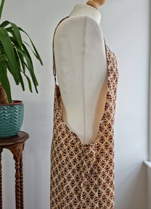 Mono de algodón puro con estampado de bloque de mano indio, mono de talla única ajustable colorido peculiar - Product Image 3