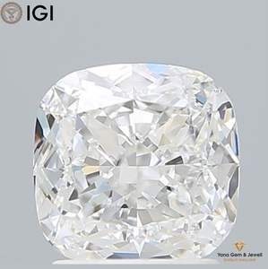Diamant de laboratoire CVD certifié IGI, taille carrée coussin, 2,01 carats, couleur E, clarté VVS1, pour la collection de bijoux Royal Bride - Product Image 1