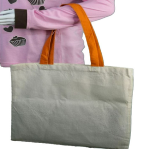 Sac fourre-tout en coton biologique 100 % personnalisé avec logo imprimé, réutilisable, en toile, pour extérieur, avec cordon de serrage et poignées supérieures, promotionnel vierge - Product Image 2