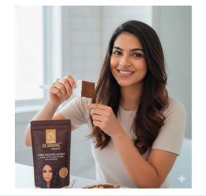 Henna natural en polvo Organic Sunrise para el color y crecimiento del cabello (100 g) (burdeos) - Product Image 2