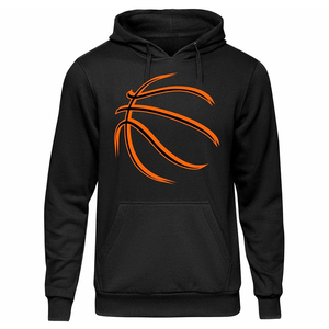 Sudadera con Capucha Naranja para Hombre con Estampado de Baloncesto, Sudadera Informal de Forro Polar con Logotipo Frontal, Corte Regular, para Otoño - Product Image 3