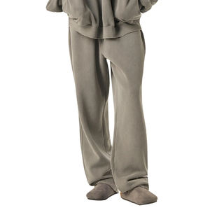 กางเกงขายาวทรงหลวมสไตล์ลำลองสำหรับผู้ชายและผู้หญิง OEM/ODM สำหรับฤดูใบไม้ร่วง เอวกลาง ป้องกันการเป็นขุย มีเชือกผูก ปลายขาบาน เหมาะสำหรับกลุ่มเพื่อนร่วมงาน - Product Image 5