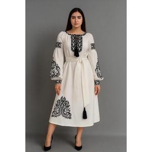 Vestido de Novia Bordado Estilo Bohemio Étnico para Mujer, Diseño Sólido Informal con Cintura Natural y Largo hasta la Rodilla - Product Image 1