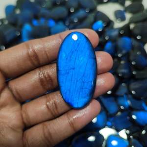 Labradorita azul Natural 100%, piedras preciosas sueltas, cabujón de labradorita azul de alta calidad, lote de piedra de cristal curativa, suministro a granel de Labra - Product Image 5