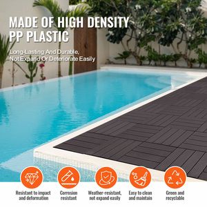 Set di 54 Piastrelle Incastrabili per Pavimenti 12"x12" 54 Metri Quadrati Pavimentazione in Plastica Impermeabile per Esterni, Adatta a Tutte le Condizioni Atmosferiche, per Patio e Terrazze - Product Image 6