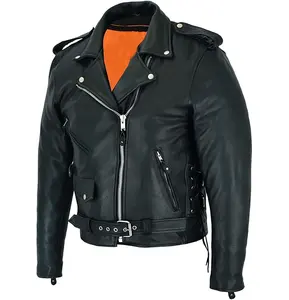 メンズウィンタープレーン染めメンズ本革ジャケット最高品質のファッションメンズブラックウォームジャケット