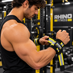 ผ้าพันข้อมือลายพราง Rhino Fitness ผ้าฝ้าย แถบสะท้อนแสง ติดตีนตุ๊กแก สำหรับมือซ้าย ช่วยพยุงข้อมือสำหรับยกน้ำหนัก - Product Image 3