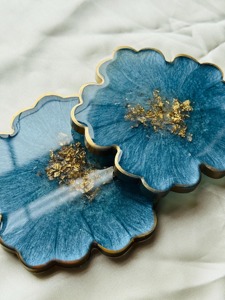 Beautiful Resin <b>Coaster</b> <b>Set</b> Art Deco Design Lightweight Customized Color Luxury Dining Coffee Tables Party Decor India - Product Image 6
