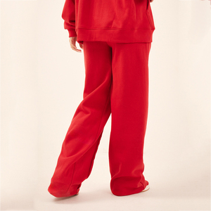 Pantalon de jogging ample rouge pour femme, en polyester et coton, avec logo personnalisé, pour femme - Product Image 2