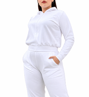 Ensemble de survêtements pour femmes et hommes : vestes courtes à capuche zippées multi-panneaux et pantalons de survêtement pour le sport, le fitness et les activités de plein air