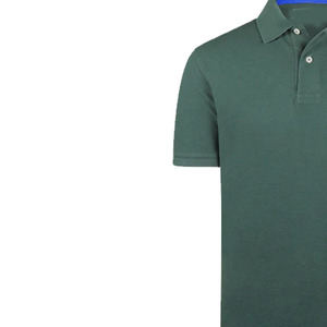 Polo de Piqué de Algodón de Manga Corta Verde Sólido para Hombre, Calidad Premium, Transpirable, Corte Regular Informal - Product Image 5