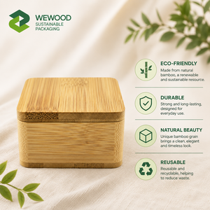Caja de Regalo Magnética de Bambú Ecológica con Logotipo Personalizado y Tapa para Té, Joyería, Relojes y Embalaje Premium - Product Image 2