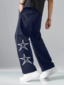 Custom Lightweight Canvas Oversized Wide Leg Sweat Jogging Pants Man Baggy Track Formal <b>Drawstring</b> Premium - Product Image 4