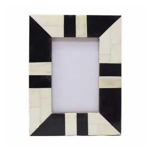 Black and <b>White</b> Resin Handmade Inlay Antique Photo <b>Frame</b> Rectangle Tabletop Display for Home Wedding Gift - Product Image 3