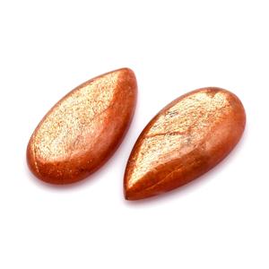 Lot en gros de cabochons en pierre de soleil naturelle 5x7mm, forme poire, dos plat, calibrés, pierres précieuses en vrac pour la fabrication de bijoux - Product Image 2