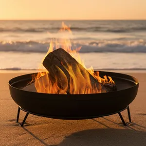 Brasero en acier fait main de style urbain pour l'aménagement moderne des jardins, le chauffage des patios et les zones de divertissement extérieures – Luxe artisanal - Product Image 4