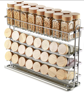 4 Tier Metal <b>Kitchen</b> <b>Corner</b> Spice Rack Heavy Duty Sliding Seasoning <b>Storage</b> Cabinet Organizer Shelf Rack - Product Image 4