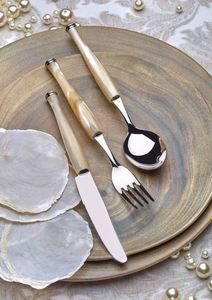 ชุดช้อนส้อมสแตนเลสพร้อมด้ามจับมุก สำหรับการรับประทานอาหารระดับพรีเมียมและชุดอาหารสำหรับงานพิเศษ - Product Image 4
