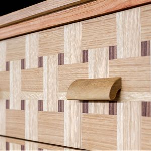 Modern Parquet Wood <b>Chest</b> Of Drawers Natural Solid Wood 3 Drawer <b>Storage</b> Cabinet Unique Inlay Design Bedroom Accent Furniture - Product Image 4