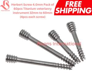 Vis canulées manuelles BISONS Herbert 4,0 mm en titane, implant vétérinaire certifié CE, kit orthopédique 3260 mm, 60 pièces - Product Image 2