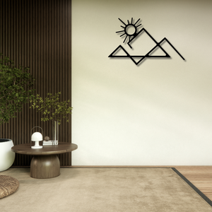 Décoration murale en métal silhouette de montagne, grande décoration murale en métal montagne, art mural en métal montagne nature - Product Image 3