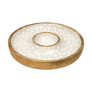 High Selling Wooden Chip and Dip Serving Tray Elegant Acacia Wood Snack Platter With Separate Bowl for Dips latest - Product Image 3