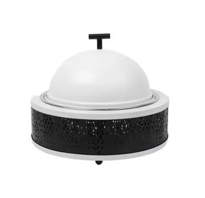 Boîte de rangement de luxe en métal noir avec intérieur argenté et design ajouré, idéale pour le Ramadan, comme bol de service islamique pour bonbons et chocolats de l'Aïd - Product Image 3